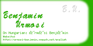 benjamin urmosi business card